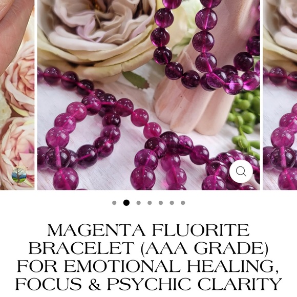 ๐๐ Magenta Fluorite ๐๐ 8mm beaded bracelet. Standard 7โ wrist. - Picture 2 of 2